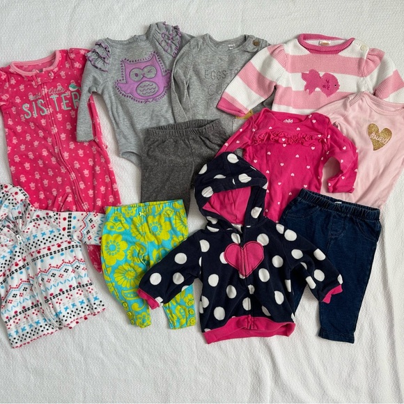 Carter's Other - Baby Girl Clothing Lot 3-6 Months Bundle Sleepers Outfits Jackets Carter's